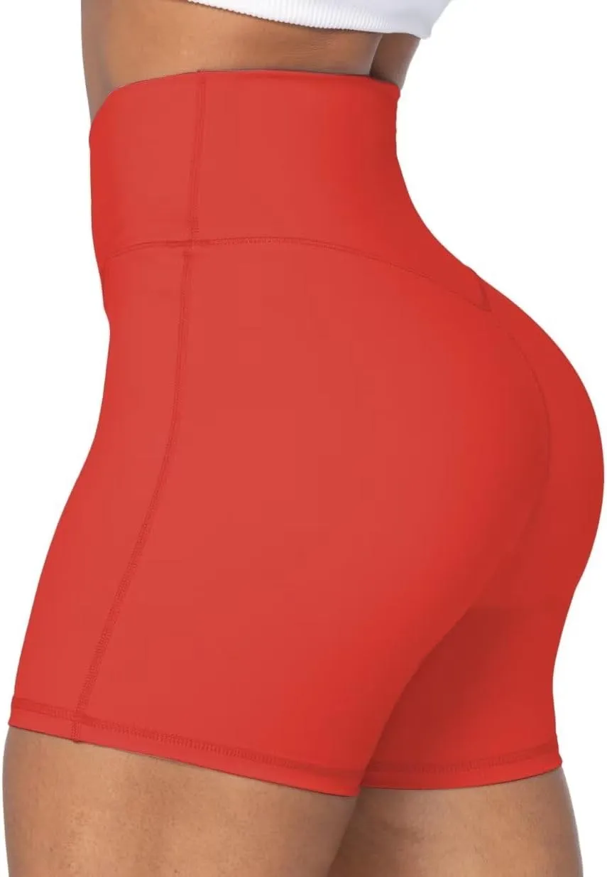 Sunzel No Front Seam Biker Shorts for Women with Pockets, Yoga Workout Gym Bike Shorts