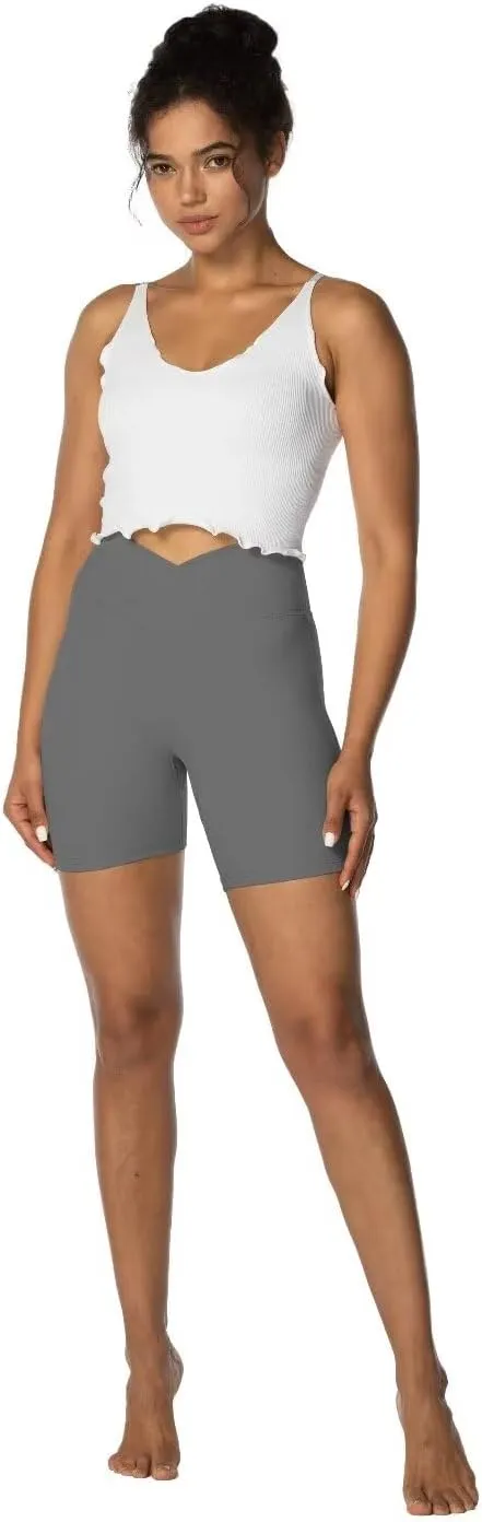 Sunzel No Front Seam Biker Shorts for Women with Pockets, Yoga Workout Gym Bike Shorts