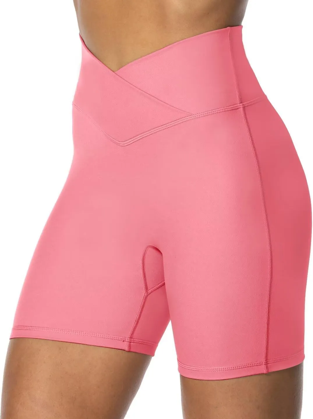 Sunzel No Front Seam Biker Shorts for Women with Pockets, Yoga Workout Gym Bike Shorts
