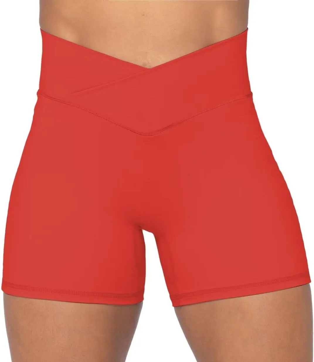 Sunzel No Front Seam Biker Shorts for Women with Pockets, Yoga Workout Gym Bike Shorts