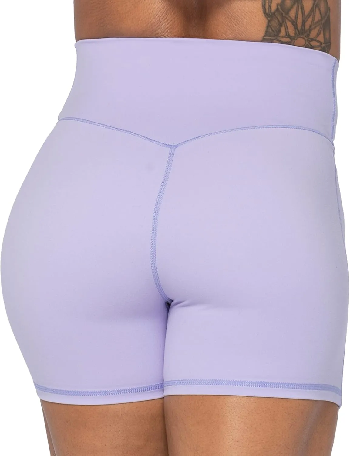 Sunzel No Front Seam Biker Shorts for Women with Pockets, Yoga Workout Gym Bike Shorts