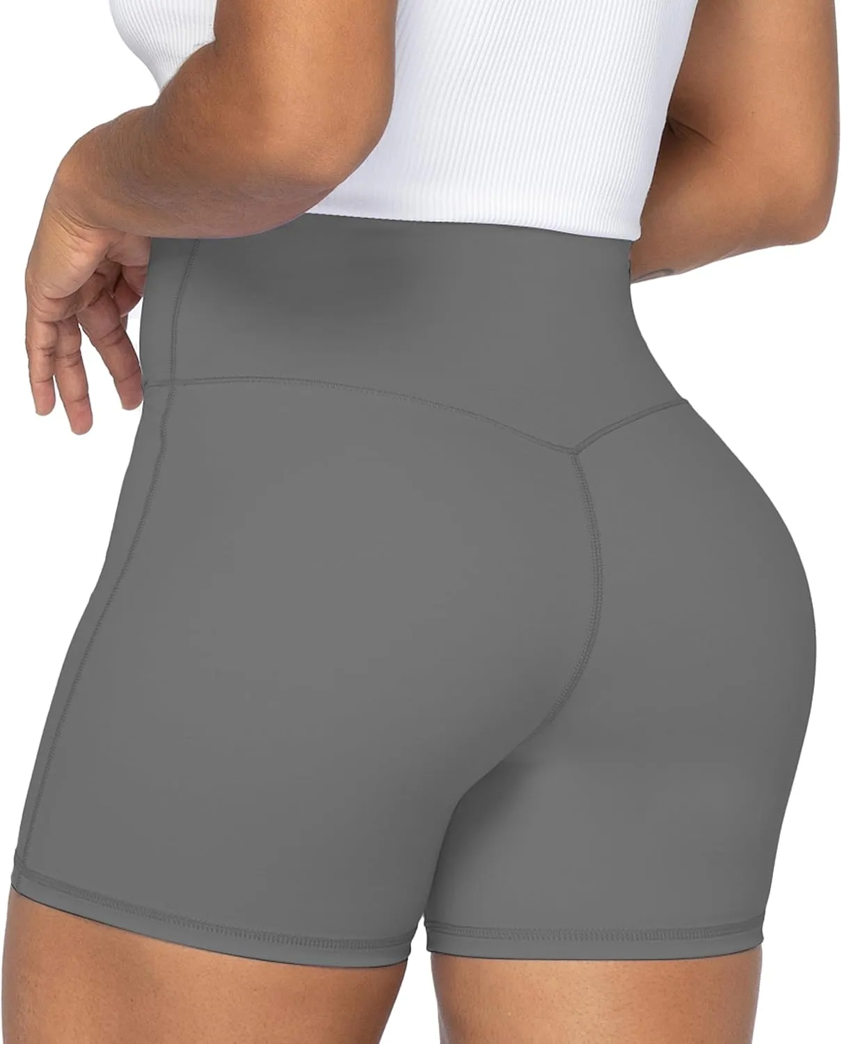 Sunzel No Front Seam Biker Shorts for Women with Pockets, Yoga Workout Gym Bike Shorts