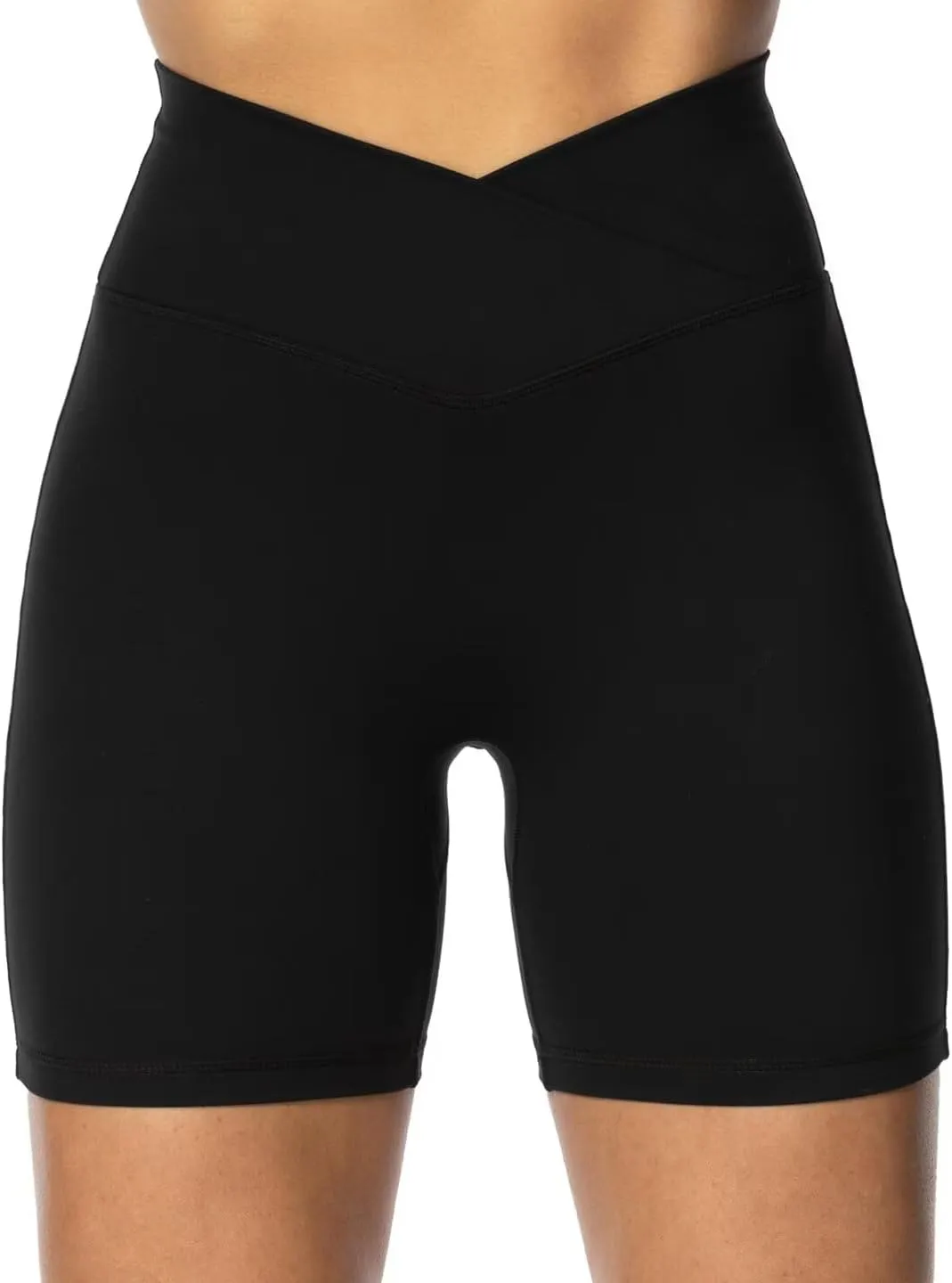 Sunzel No Front Seam Biker Shorts for Women with Pockets, Yoga Workout Gym Bike Shorts
