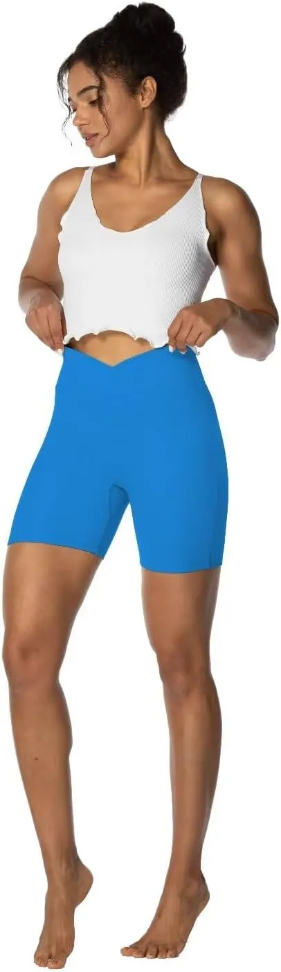 Sunzel No Front Seam Biker Shorts for Women with Pockets, Yoga Workout Gym Bike Shorts