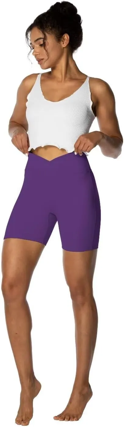 Sunzel No Front Seam Biker Shorts for Women with Pockets, Yoga Workout Gym Bike Shorts