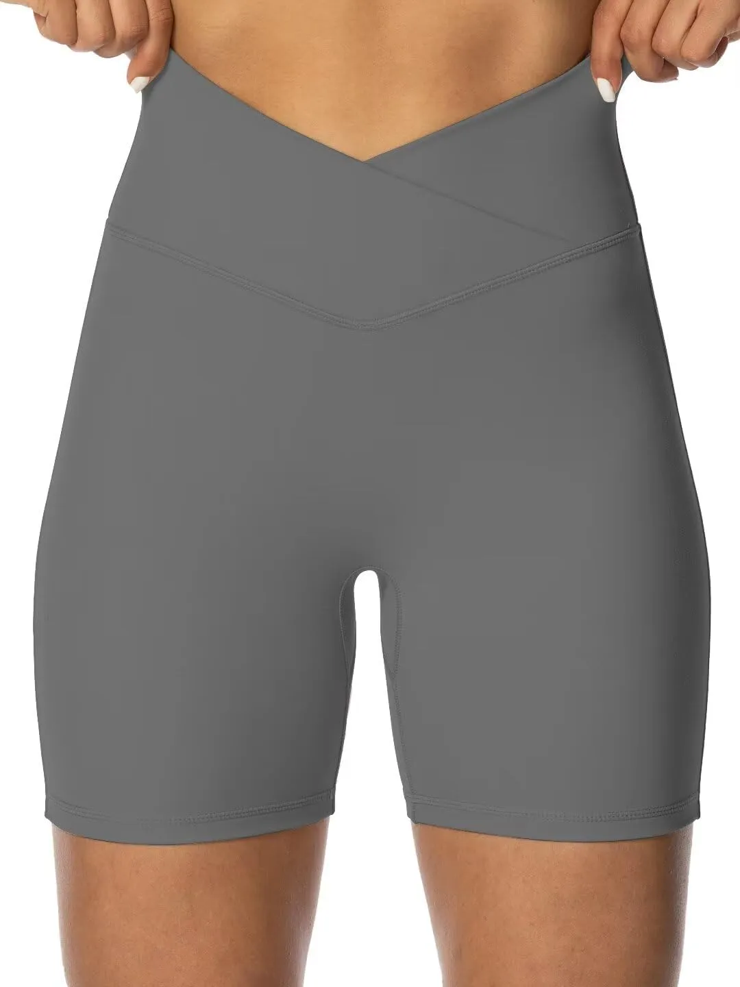Sunzel No Front Seam Biker Shorts for Women with Pockets, Yoga Workout Gym Bike Shorts