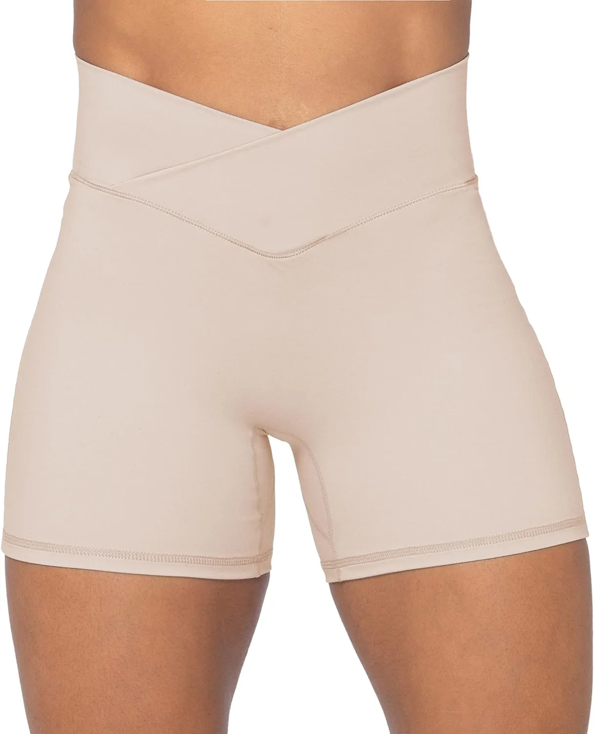Sunzel No Front Seam Biker Shorts for Women with Pockets, Yoga Workout Gym Bike Shorts
