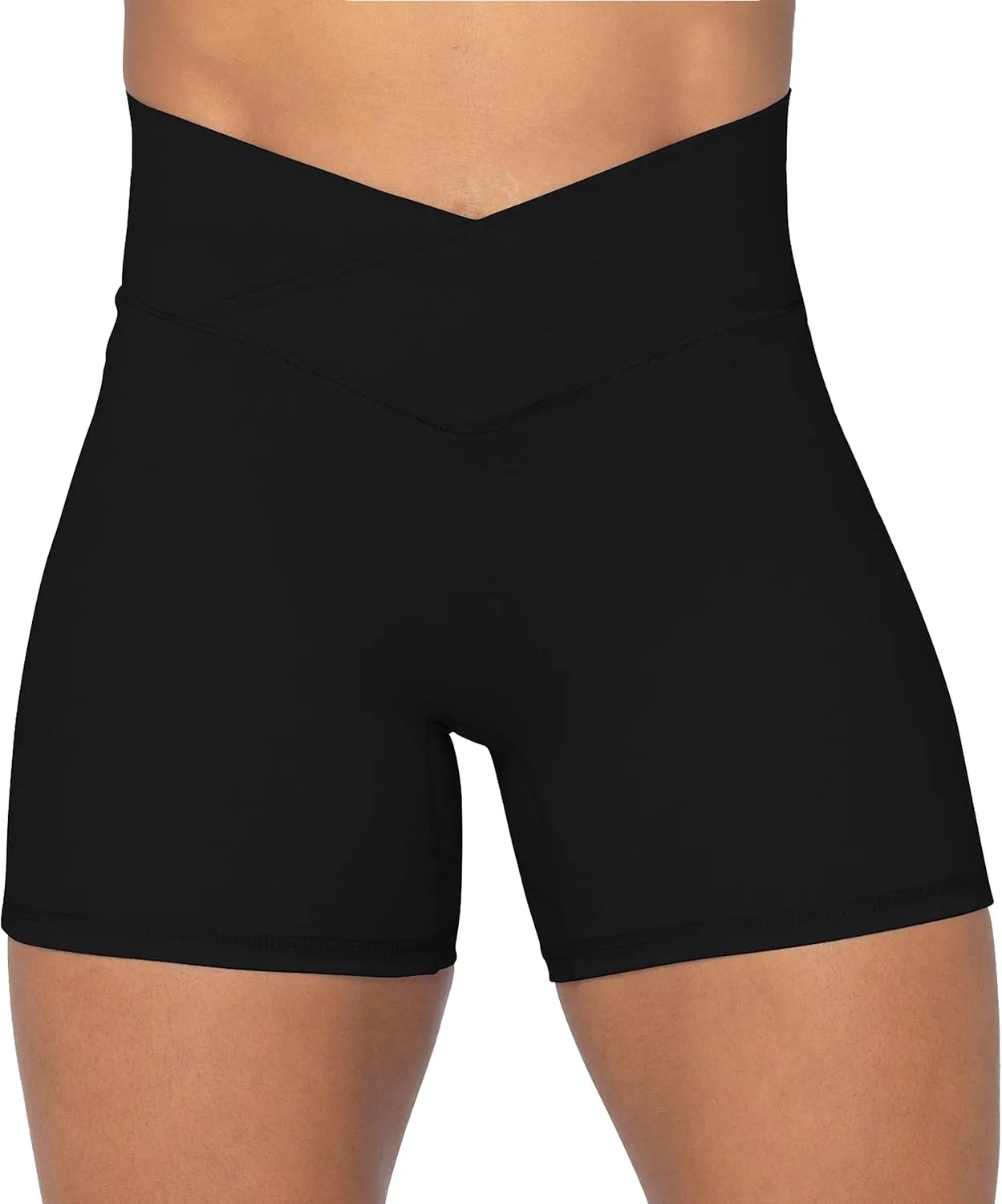 Sunzel No Front Seam Biker Shorts for Women with Pockets, Yoga Workout Gym Bike Shorts