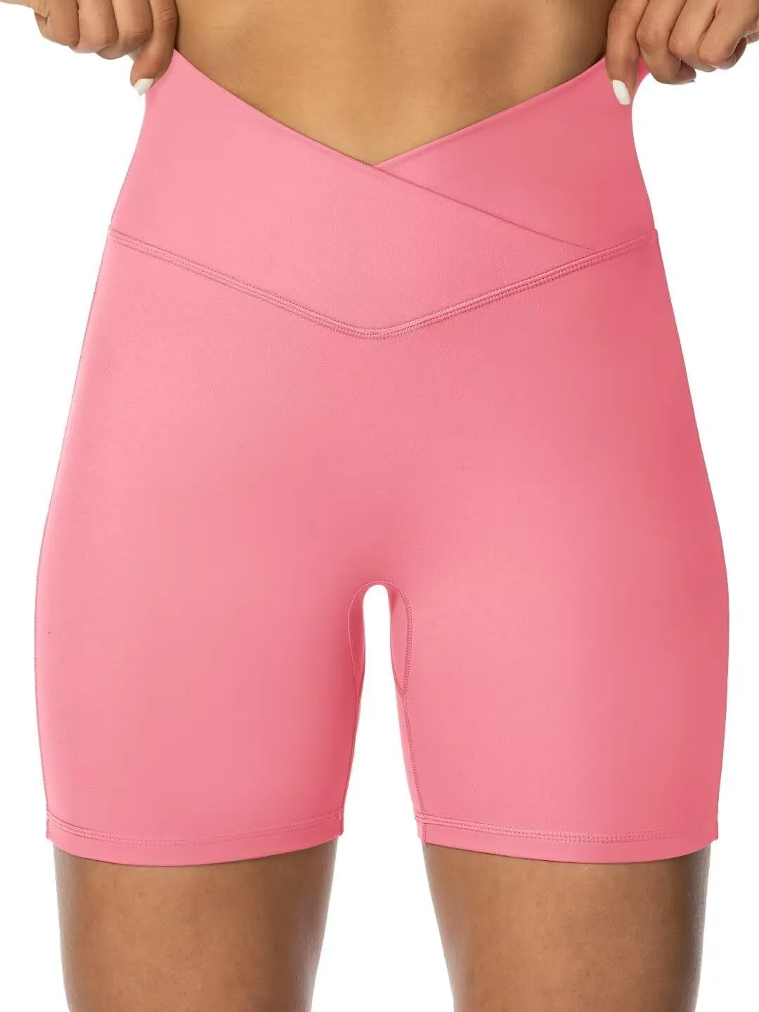 Sunzel No Front Seam Biker Shorts for Women with Pockets, Yoga Workout Gym Bike Shorts