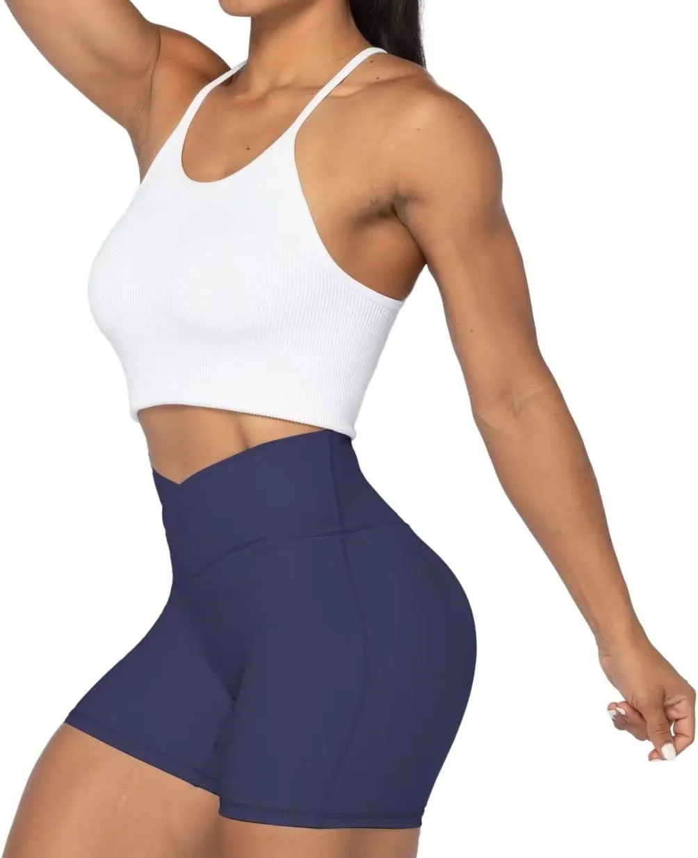 Sunzel No Front Seam Biker Shorts for Women with Pockets, Yoga Workout Gym Bike Shorts