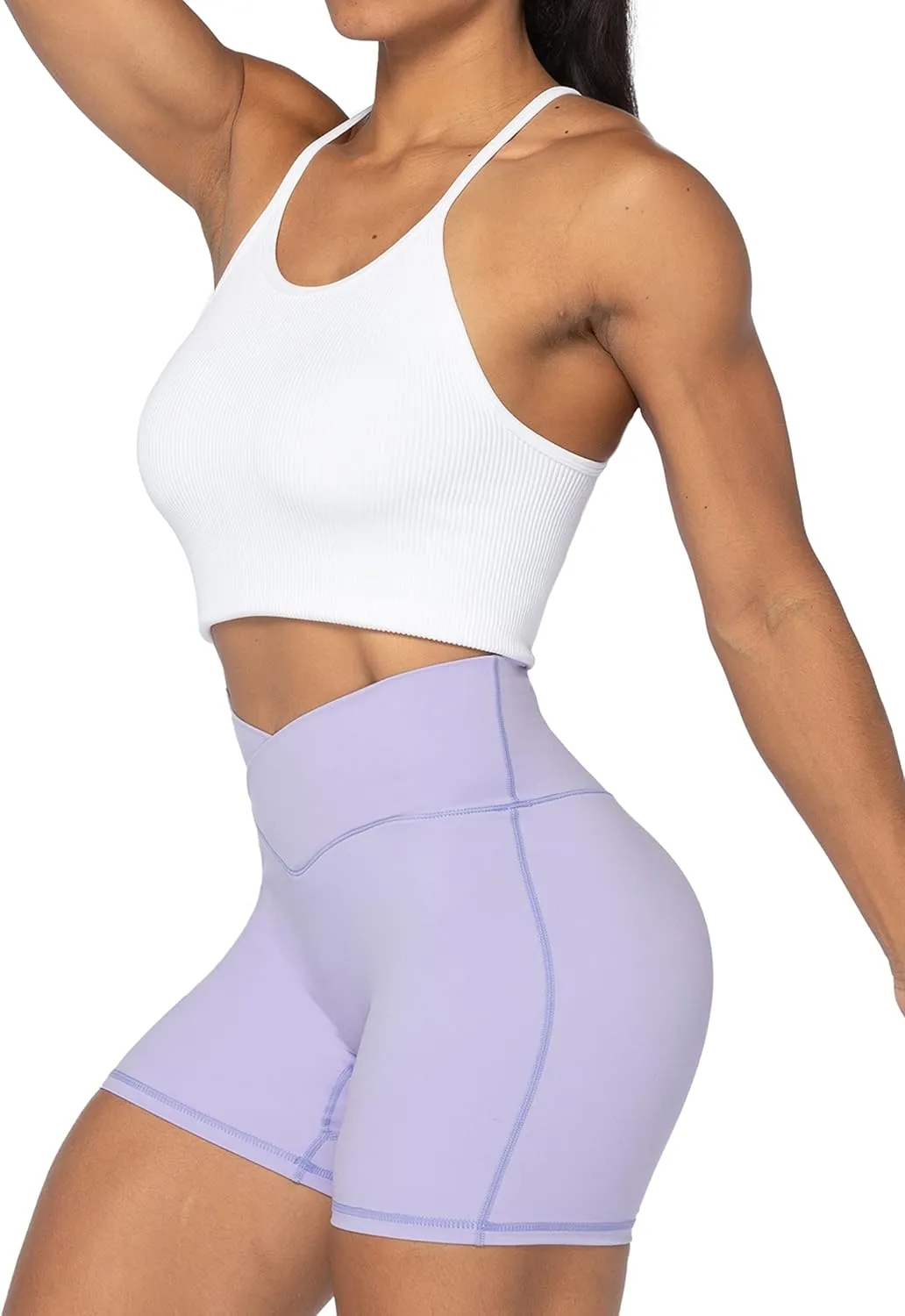 Sunzel No Front Seam Biker Shorts for Women with Pockets, Yoga Workout Gym Bike Shorts