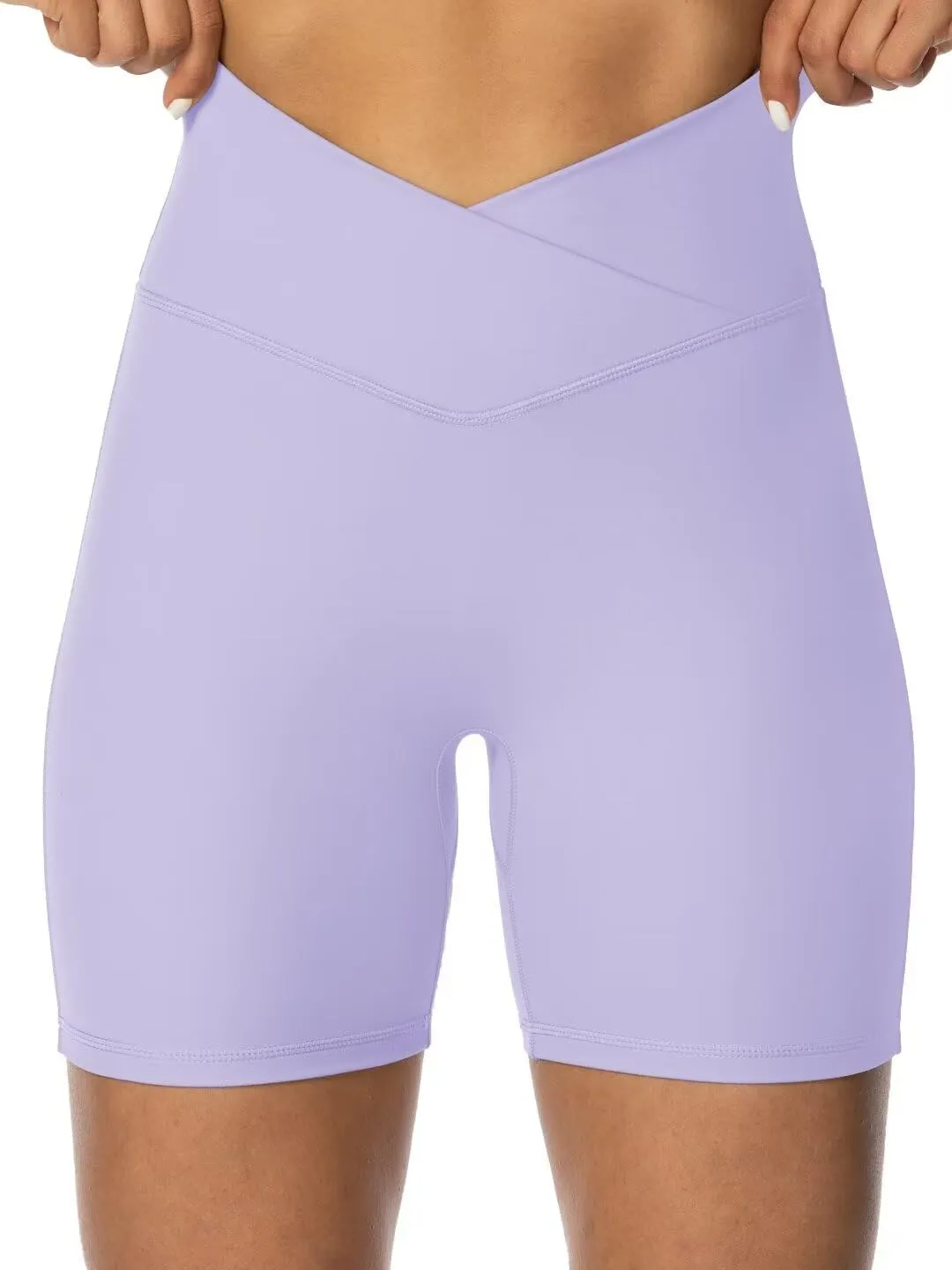 Sunzel No Front Seam Biker Shorts for Women with Pockets, Yoga Workout Gym Bike Shorts