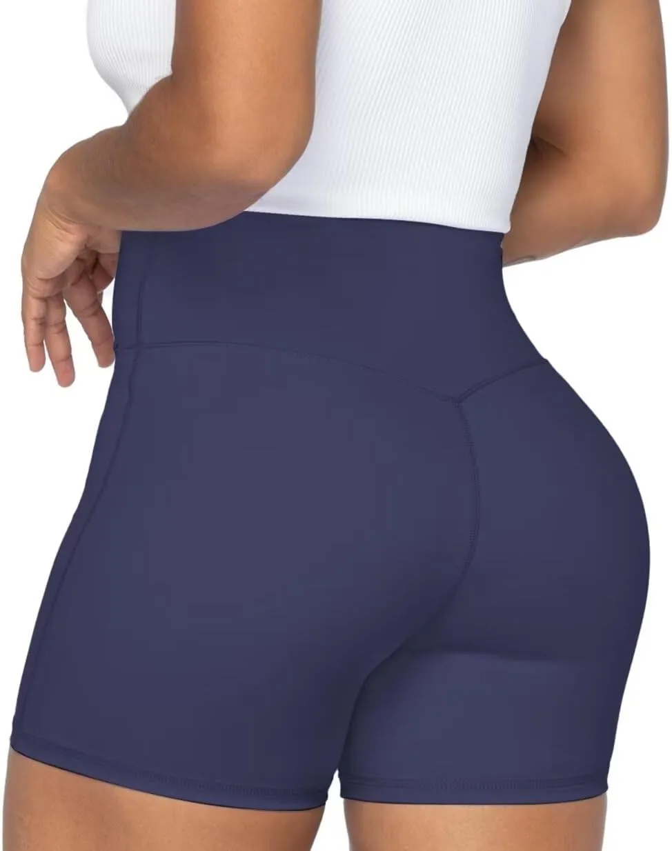 Sunzel No Front Seam Biker Shorts for Women with Pockets, Yoga Workout Gym Bike Shorts