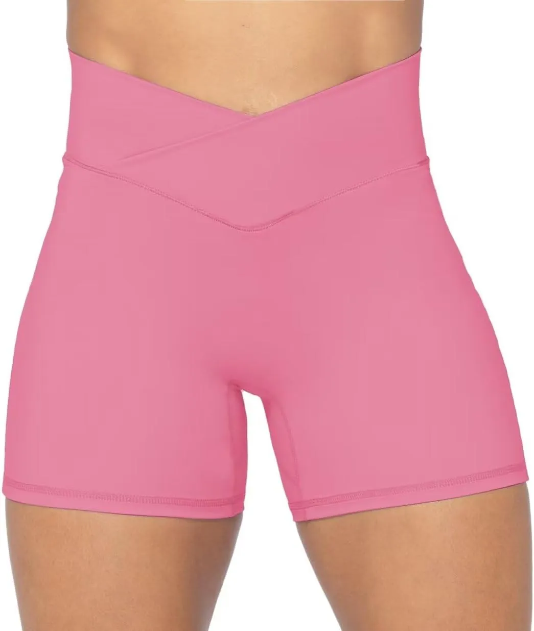 Sunzel No Front Seam Biker Shorts for Women with Pockets, Yoga Workout Gym Bike Shorts