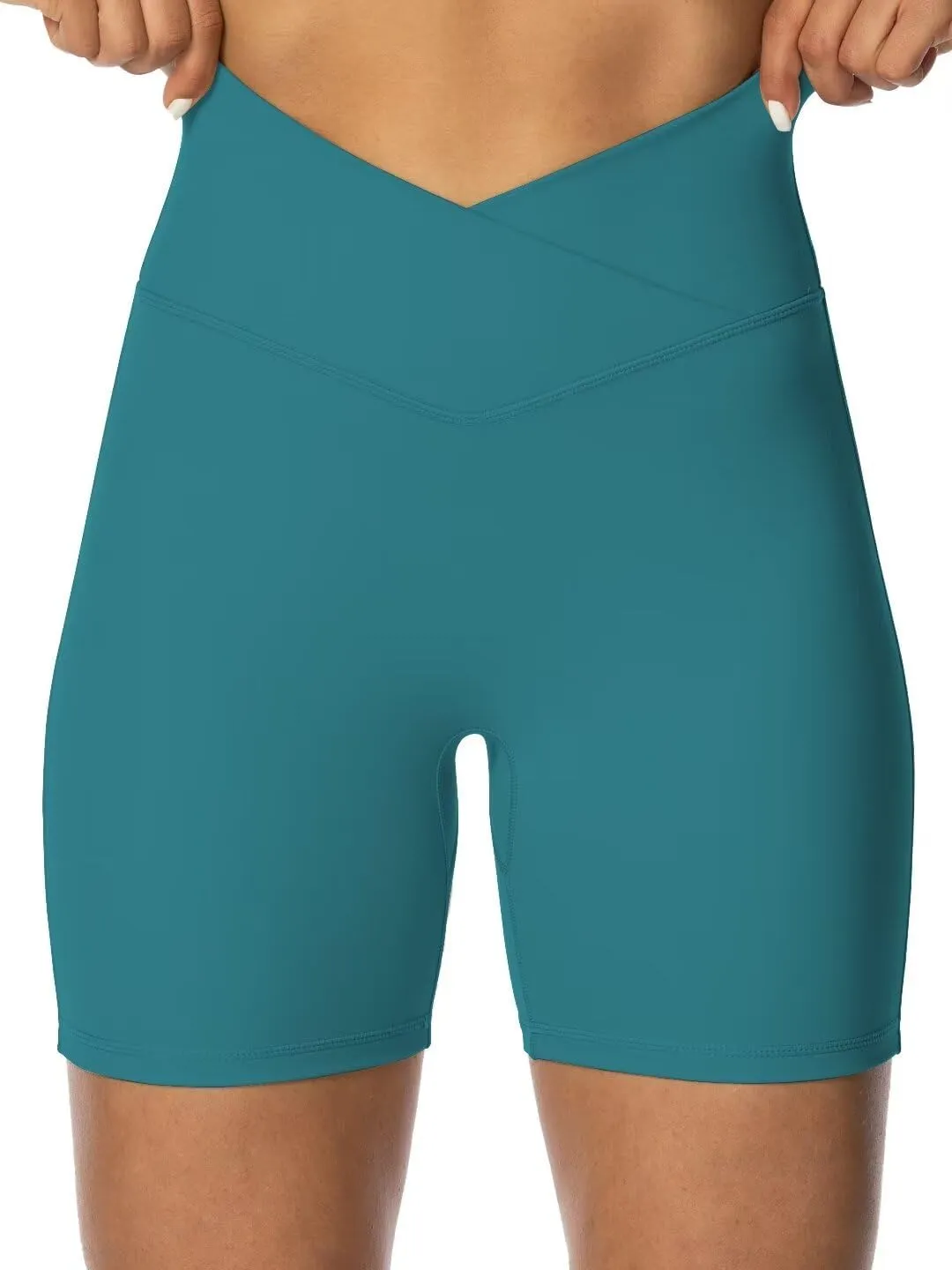 Sunzel No Front Seam Biker Shorts for Women with Pockets, Yoga Workout Gym Bike Shorts