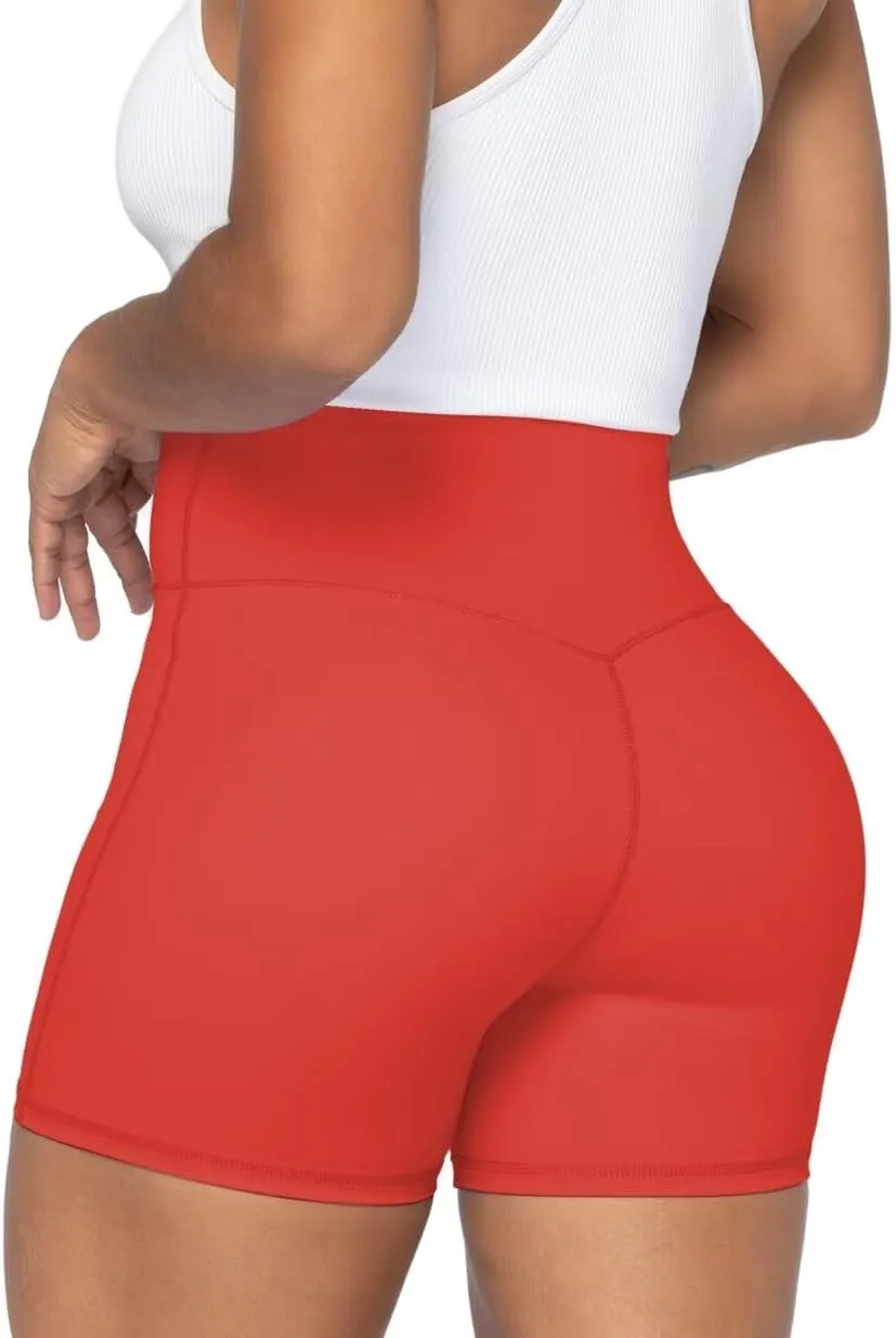 Sunzel No Front Seam Biker Shorts for Women with Pockets, Yoga Workout Gym Bike Shorts