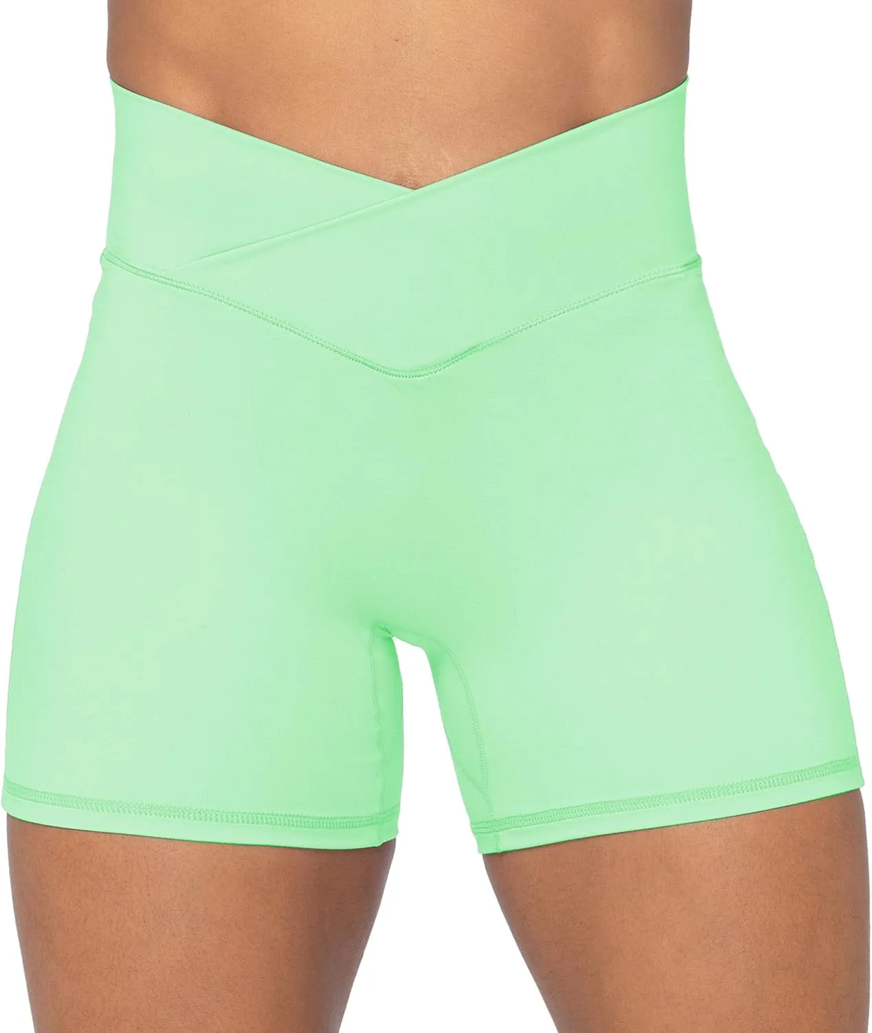 Sunzel No Front Seam Biker Shorts for Women with Pockets, Yoga Workout Gym Bike Shorts