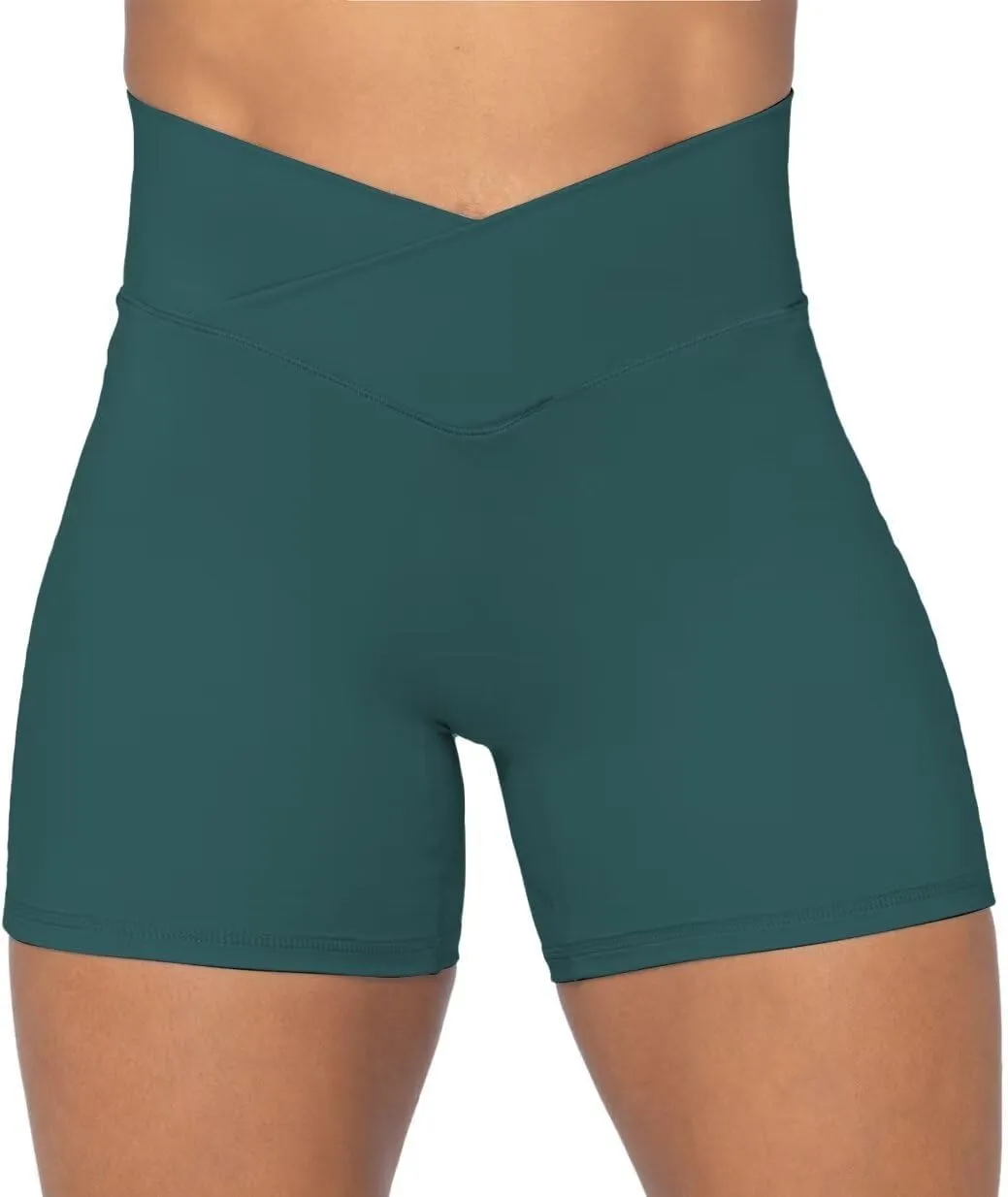 Sunzel No Front Seam Biker Shorts for Women with Pockets, Yoga Workout Gym Bike Shorts