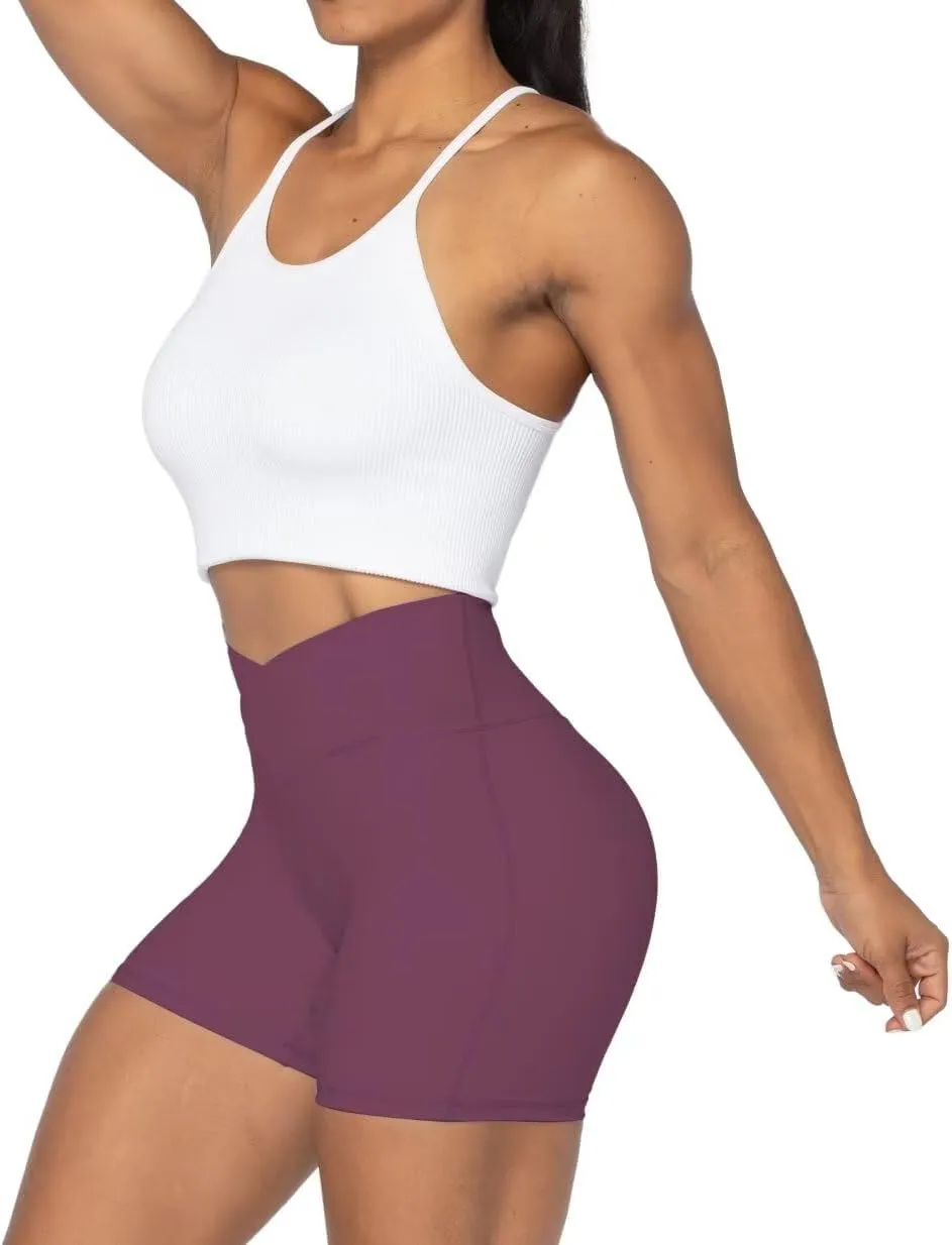 Sunzel No Front Seam Biker Shorts for Women with Pockets, Yoga Workout Gym Bike Shorts