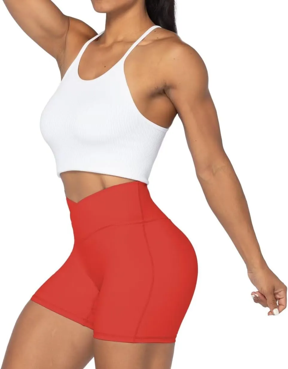 Sunzel No Front Seam Biker Shorts for Women with Pockets, Yoga Workout Gym Bike Shorts