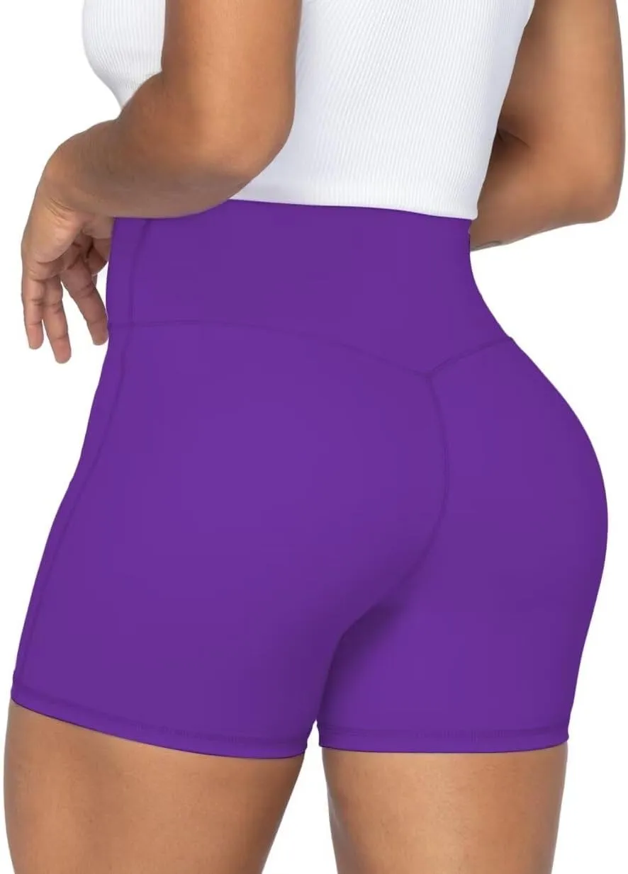 Sunzel No Front Seam Biker Shorts for Women with Pockets, Yoga Workout Gym Bike Shorts
