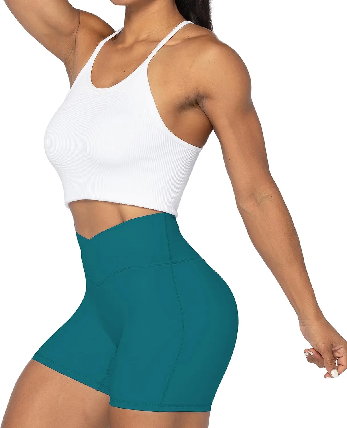 Sunzel No Front Seam Biker Shorts for Women with Pockets, Yoga Workout Gym Bike Shorts