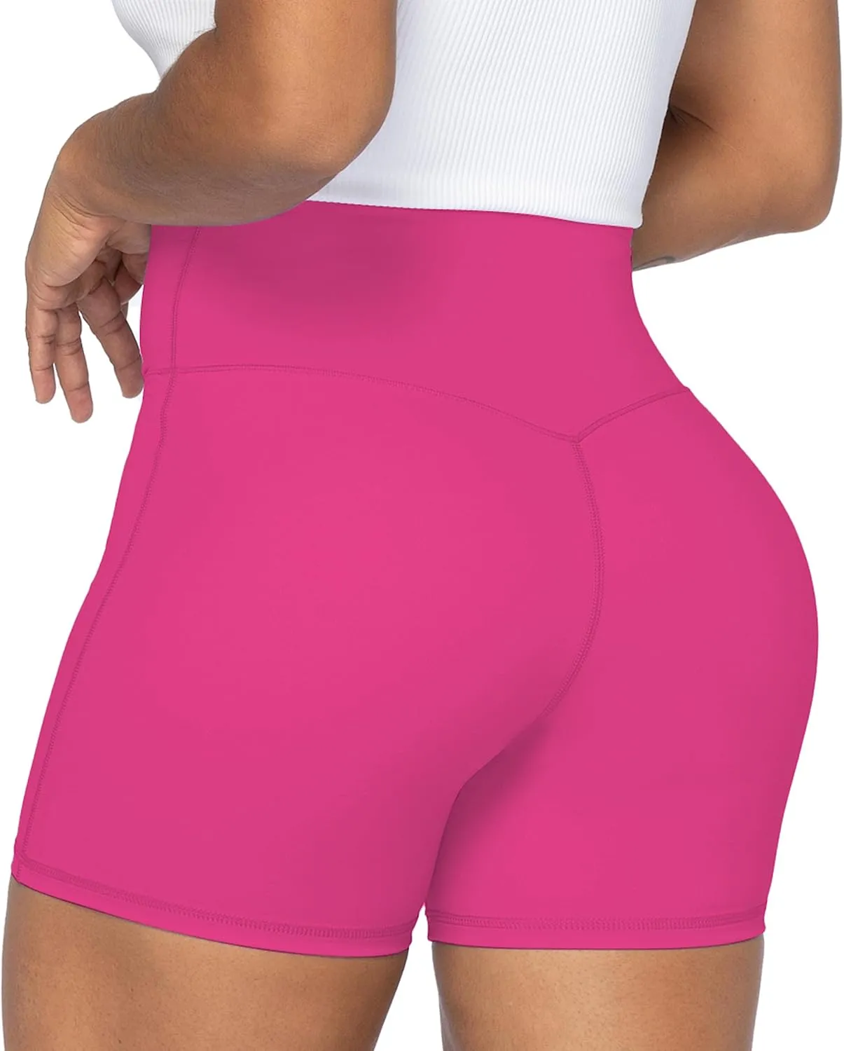 Sunzel No Front Seam Biker Shorts for Women with Pockets, Yoga Workout Gym Bike Shorts