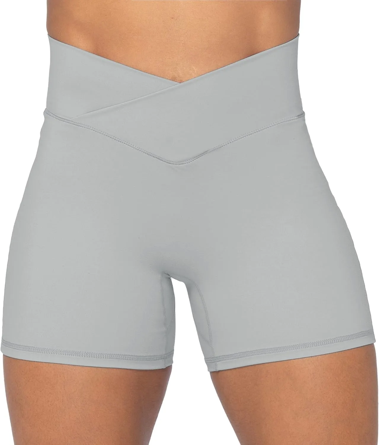 Sunzel No Front Seam Biker Shorts for Women with Pockets, Yoga Workout Gym Bike Shorts