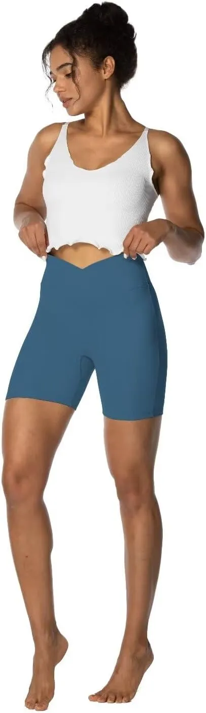 Sunzel No Front Seam Biker Shorts for Women with Pockets, Yoga Workout Gym Bike Shorts