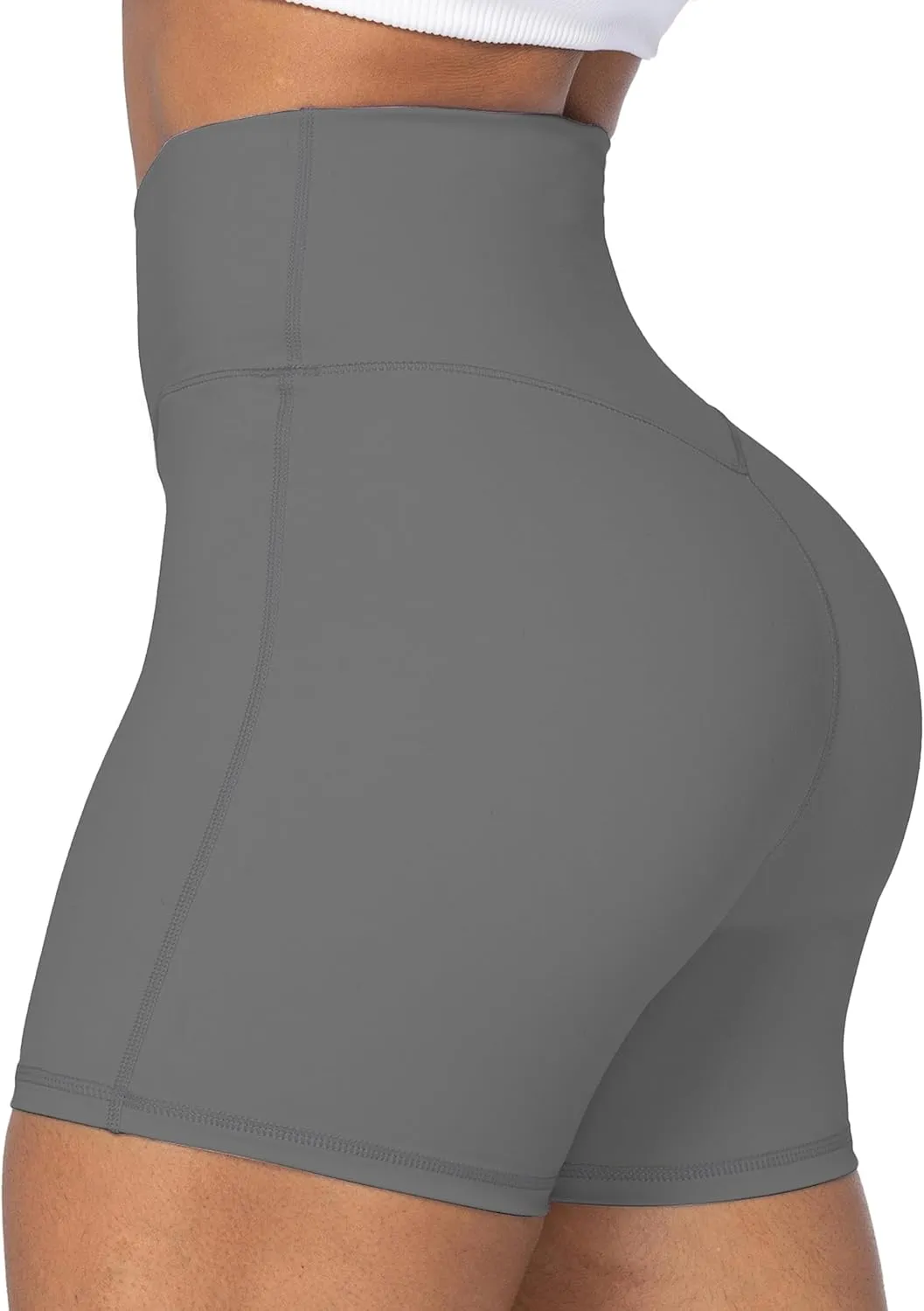 Sunzel No Front Seam Biker Shorts for Women with Pockets, Yoga Workout Gym Bike Shorts