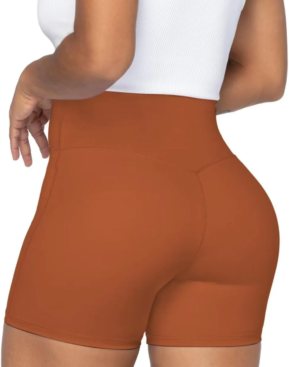 Sunzel No Front Seam Biker Shorts for Women with Pockets, Yoga Workout Gym Bike Shorts