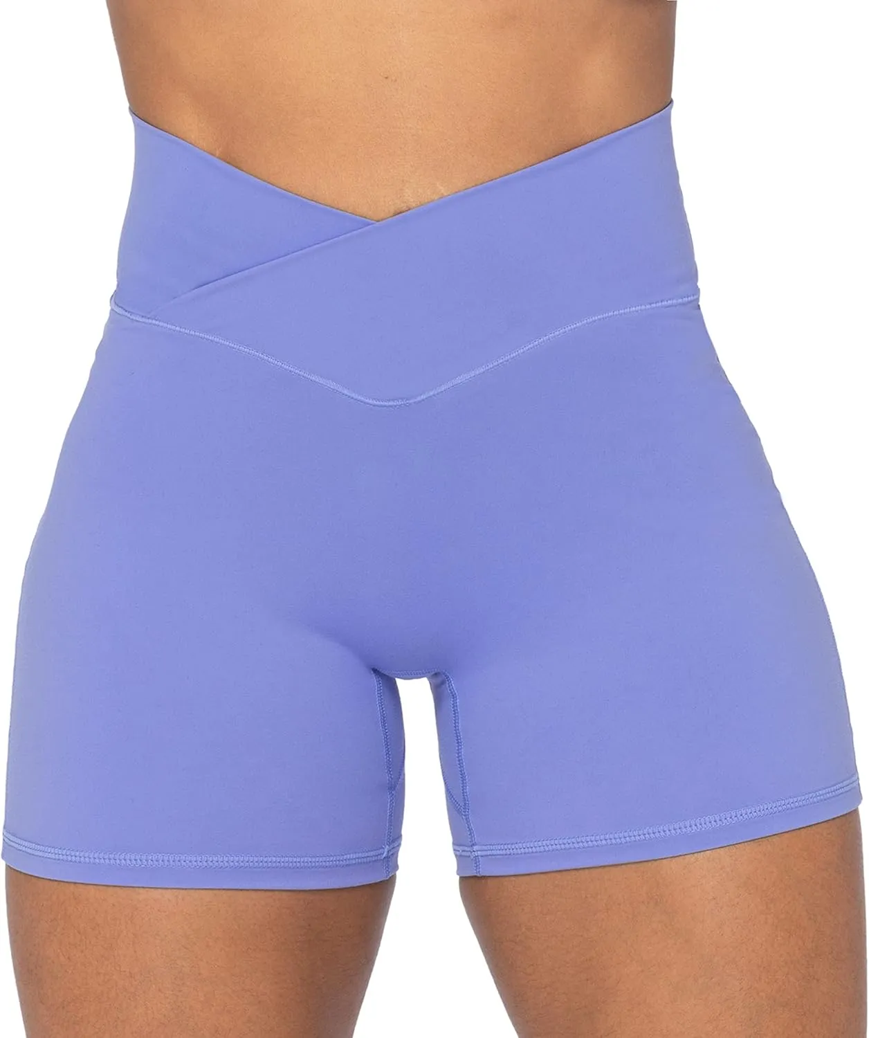 Sunzel No Front Seam Biker Shorts for Women with Pockets, Yoga Workout Gym Bike Shorts