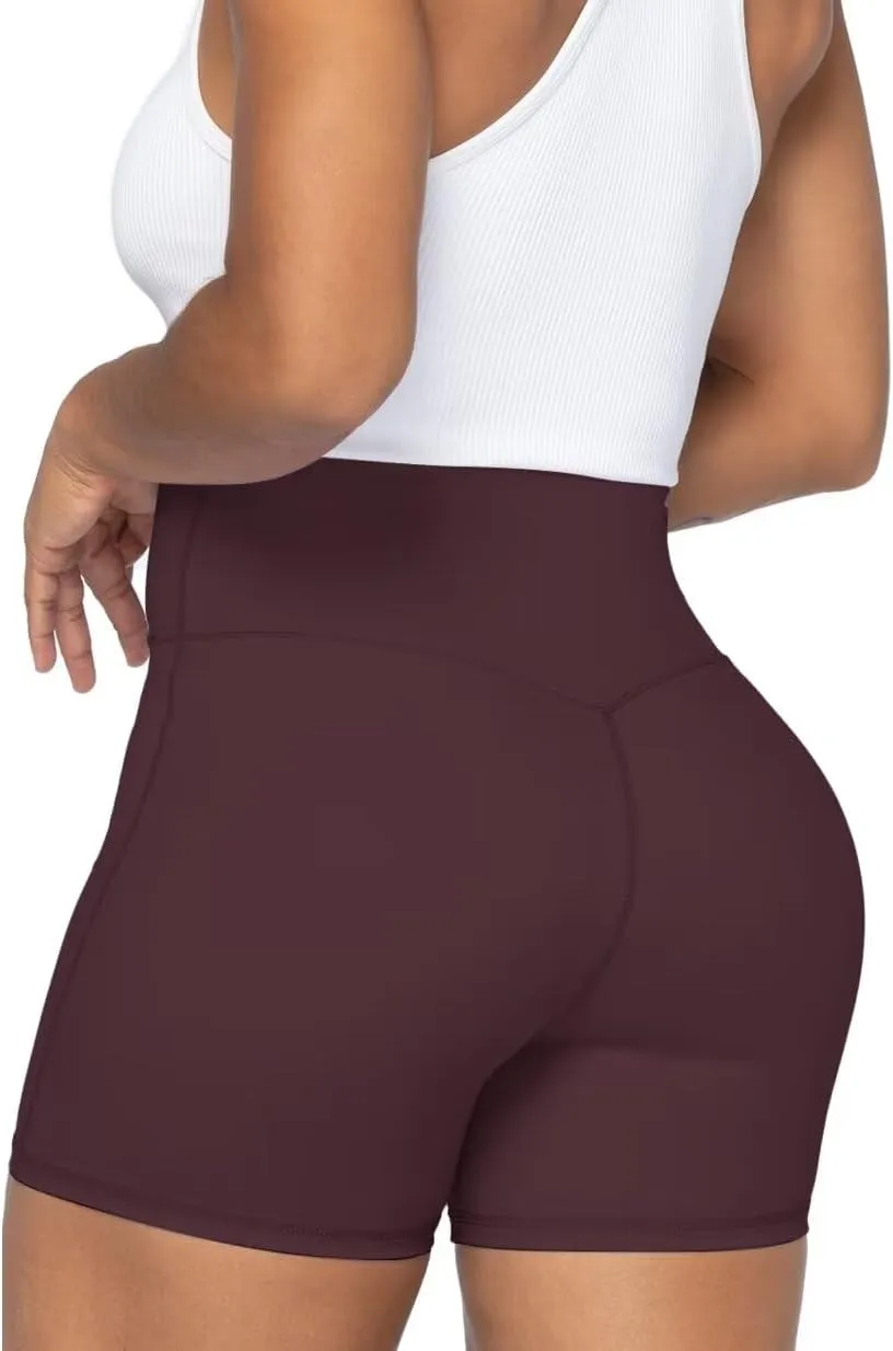 Sunzel No Front Seam Biker Shorts for Women with Pockets, Yoga Workout Gym Bike Shorts