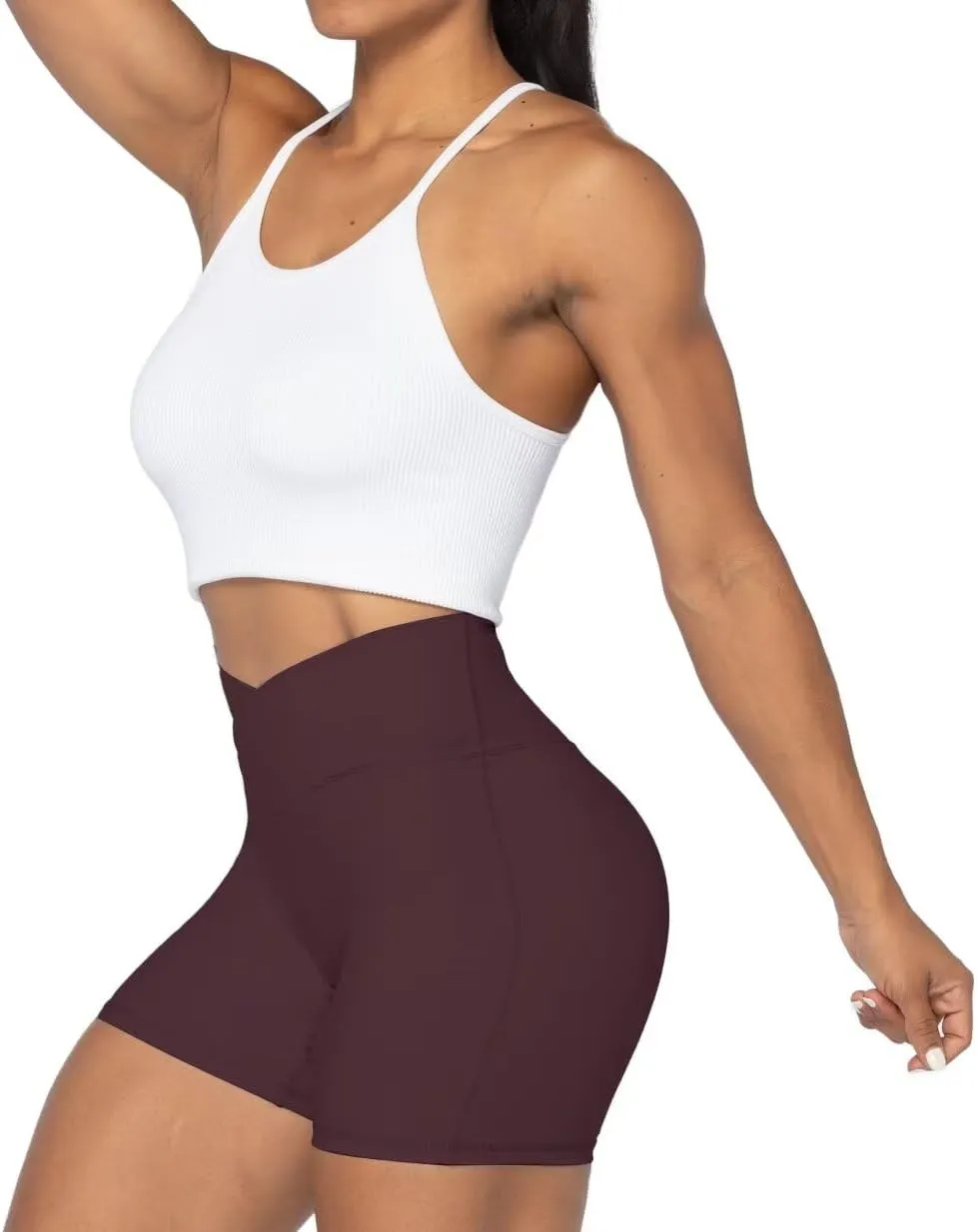 Sunzel No Front Seam Biker Shorts for Women with Pockets, Yoga Workout Gym Bike Shorts