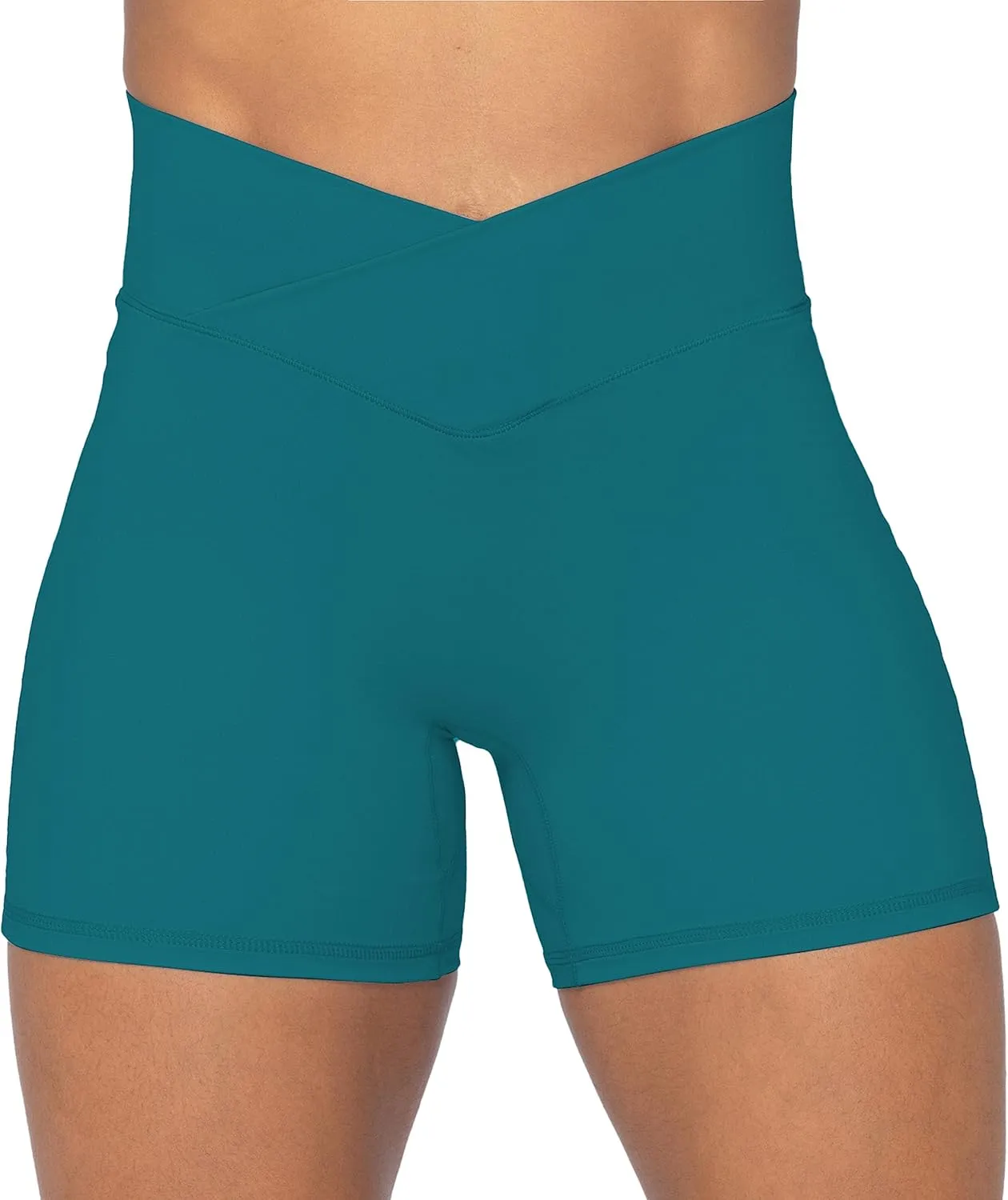 Sunzel No Front Seam Biker Shorts for Women with Pockets, Yoga Workout Gym Bike Shorts