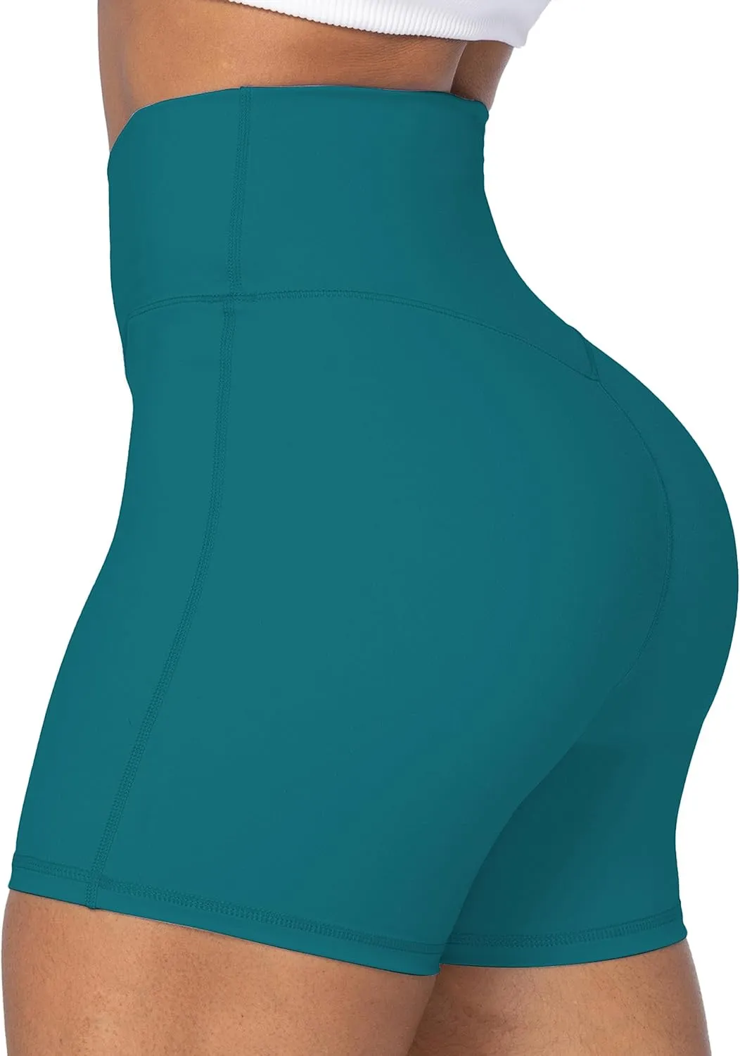 Sunzel No Front Seam Biker Shorts for Women with Pockets, Yoga Workout Gym Bike Shorts
