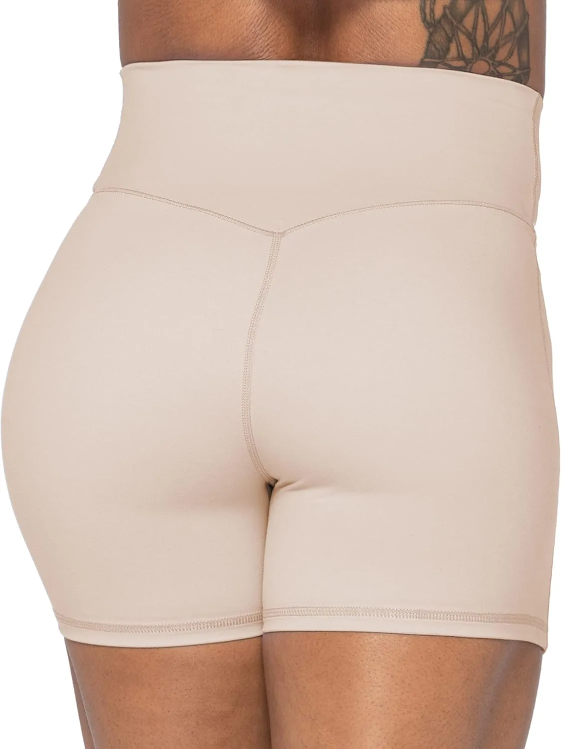 Sunzel No Front Seam Biker Shorts for Women with Pockets, Yoga Workout Gym Bike Shorts