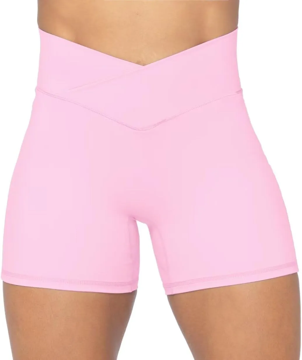 Sunzel No Front Seam Biker Shorts for Women with Pockets, Yoga Workout Gym Bike Shorts
