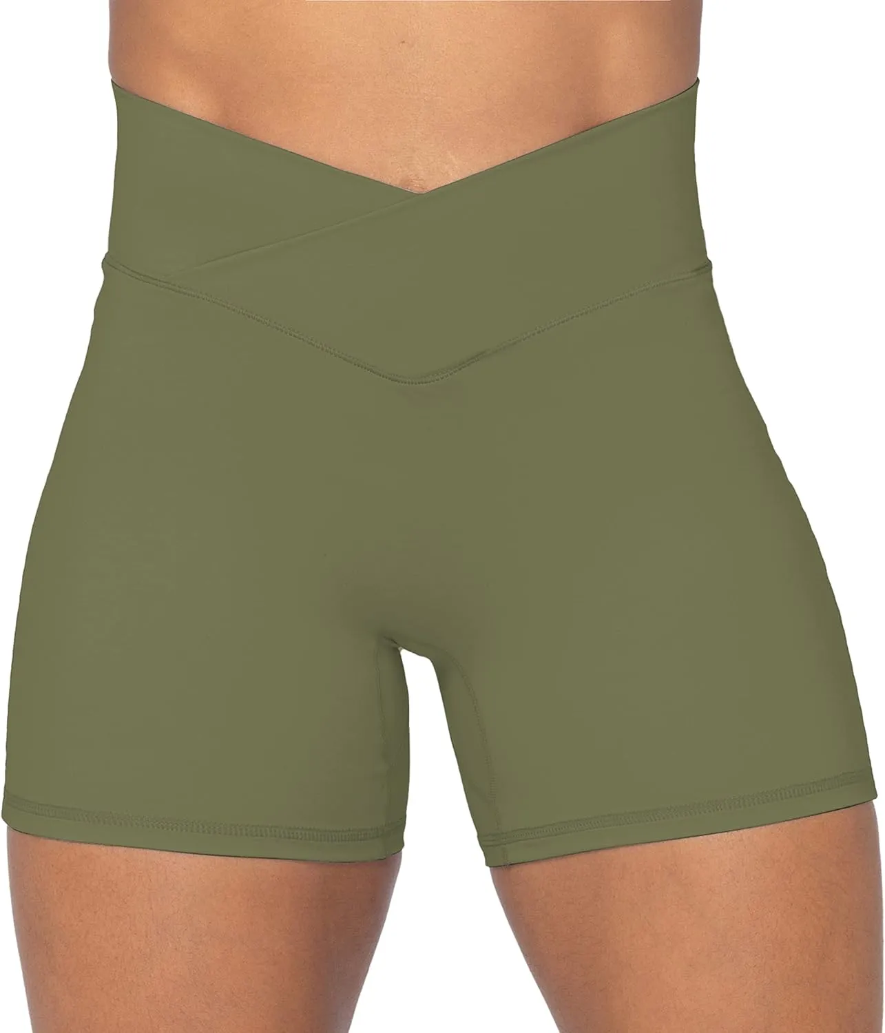 Sunzel No Front Seam Biker Shorts for Women with Pockets, Yoga Workout Gym Bike Shorts