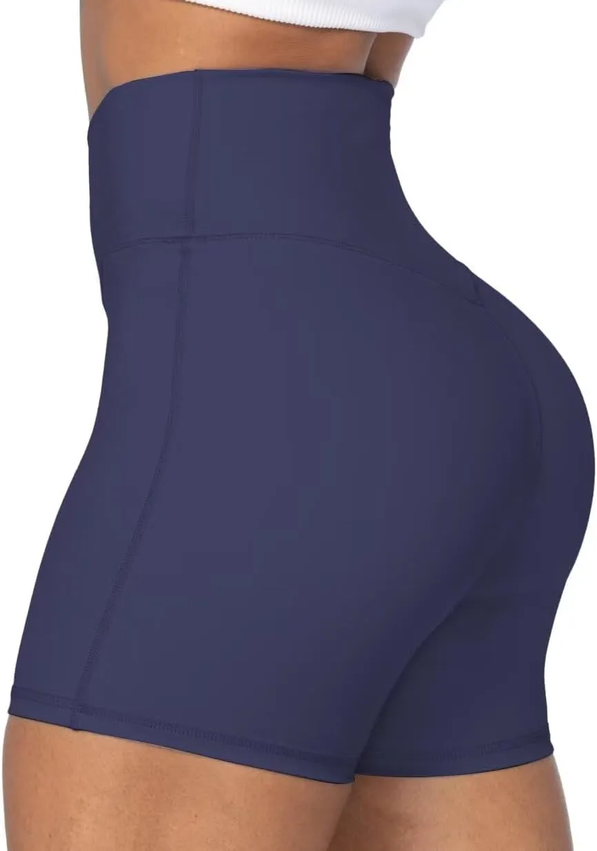 Sunzel No Front Seam Biker Shorts for Women with Pockets, Yoga Workout Gym Bike Shorts