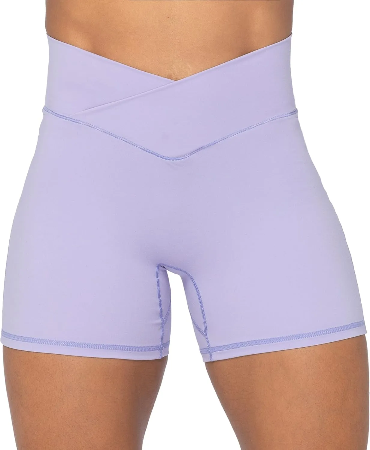 Sunzel No Front Seam Biker Shorts for Women with Pockets, Yoga Workout Gym Bike Shorts