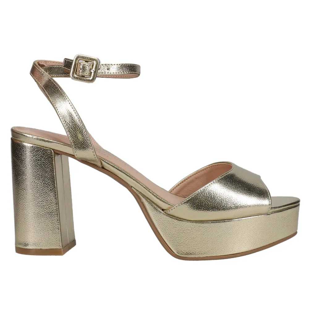 Theresa Metallic Gold Platform Heel