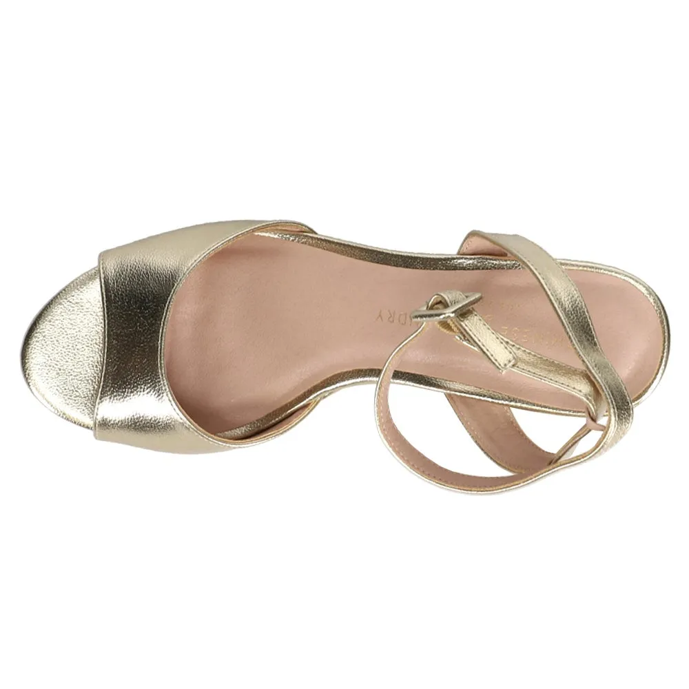 Theresa Metallic Gold Platform Heel
