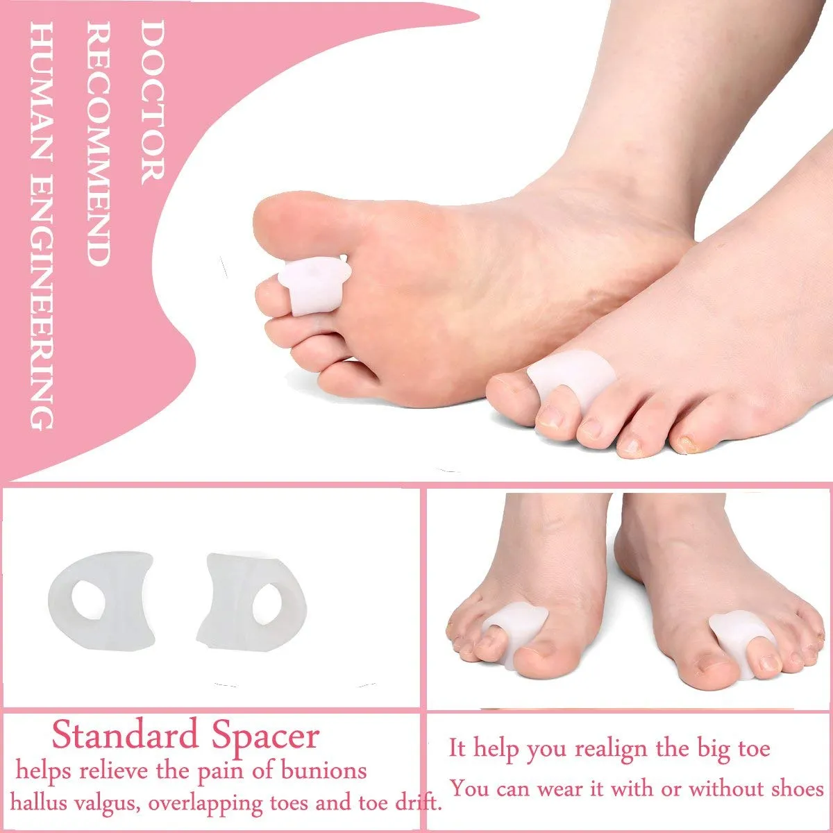 Toe Separators,Bunion Corrector,Toe Stretchers,Bunion Relief Protector & Pads - Toe Spacers & Spreaders Treat Pain in Hallux Valgus, Tailors Bunion, Big Toe Joint, Hammer Toe