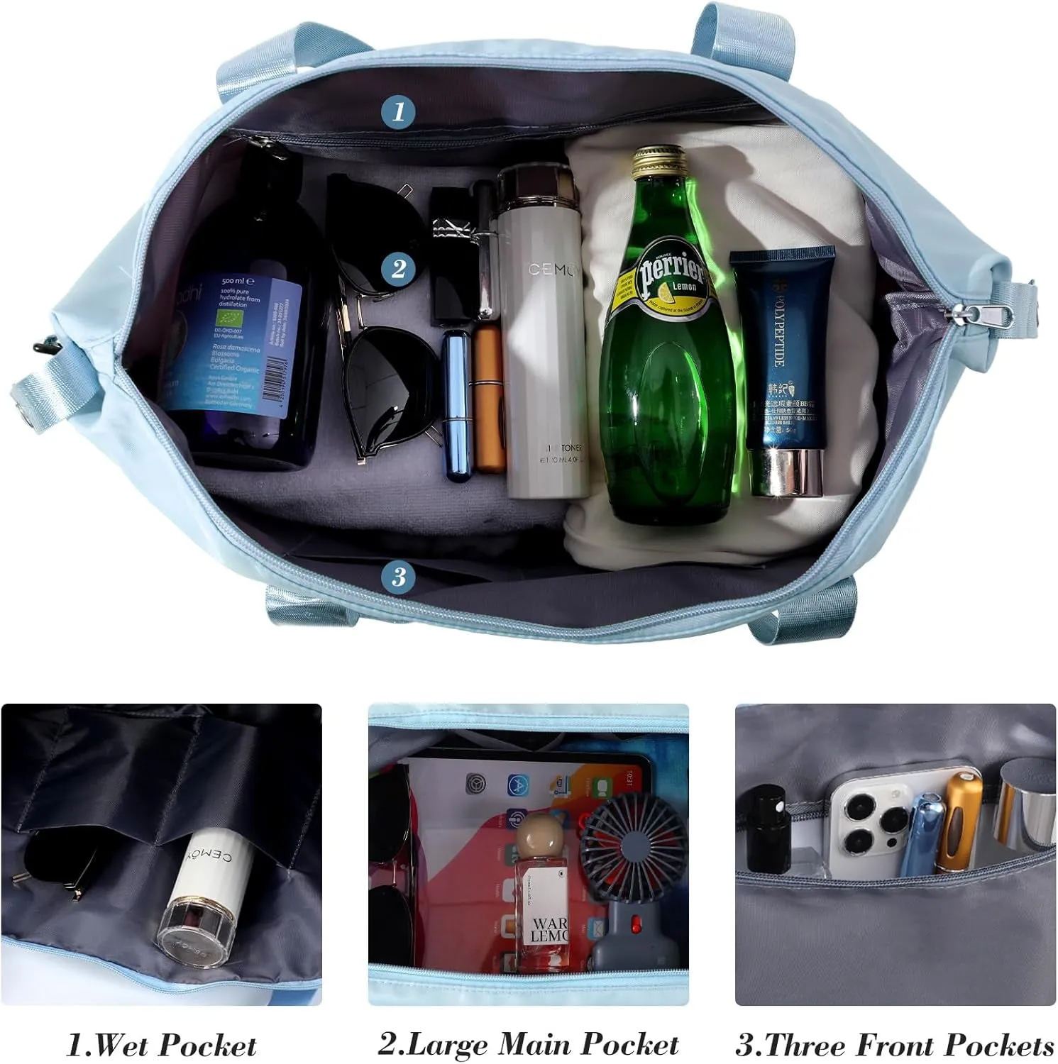 Travel Duffel Bag - Large Shoulder Weekender Overnight Bag