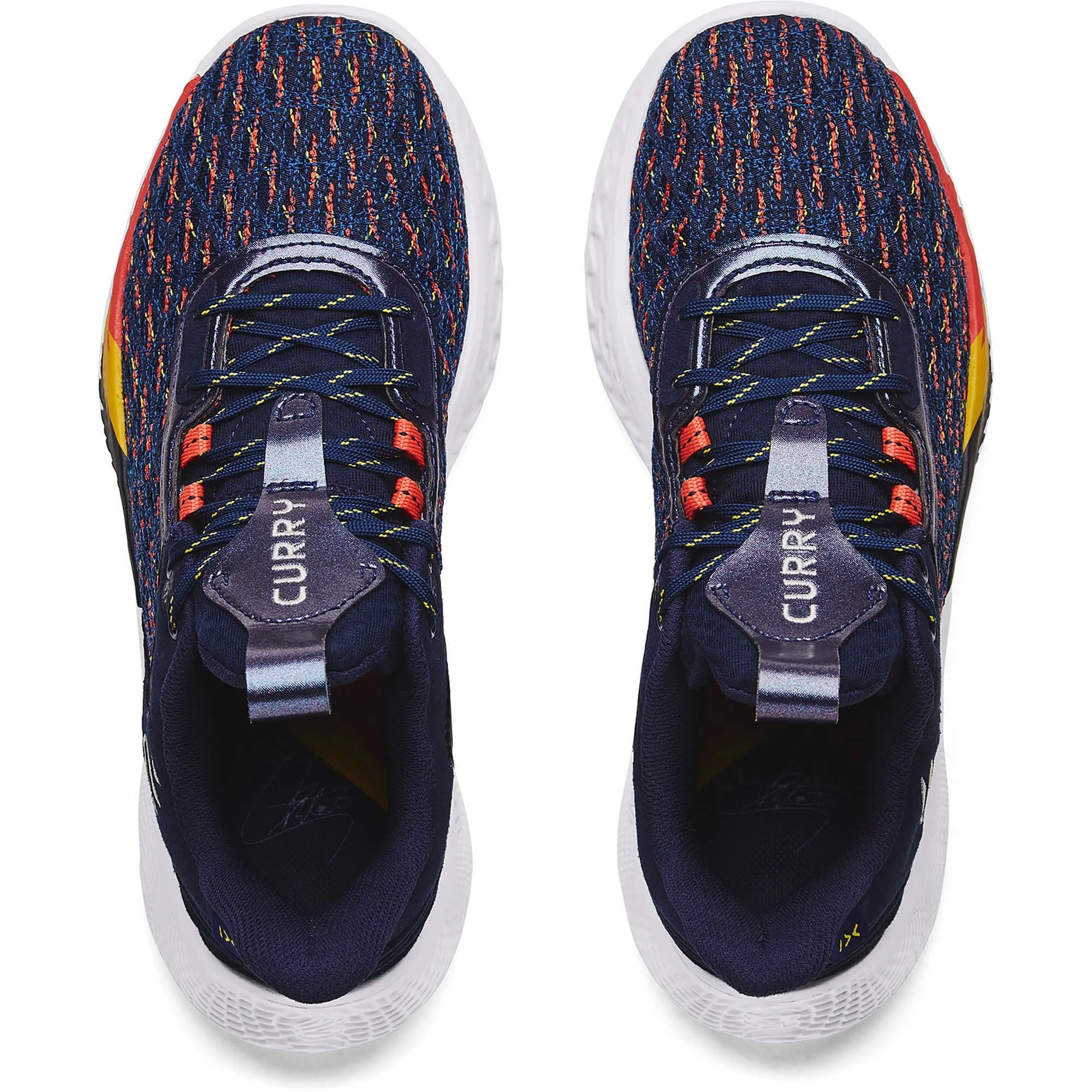Under Armour Unisex Curry Flow 9 Basketball Shoes Midnight Navy / Orange