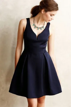 Unique Cocktail Dress V Neck Zipper Homecoming Dress Short Party Dresses, SH384