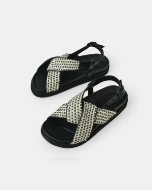 Walnut Melbourne - Mya Sandal - Black Woven