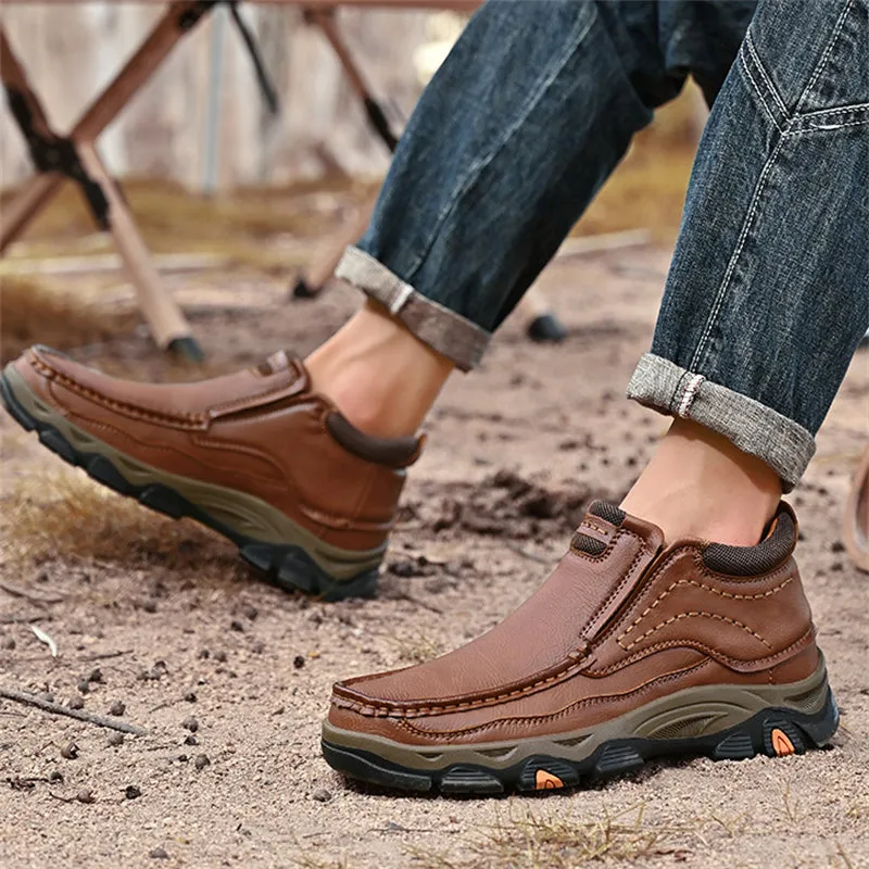 Winter Windproof Thick Sole Faux Leather Boots for Men