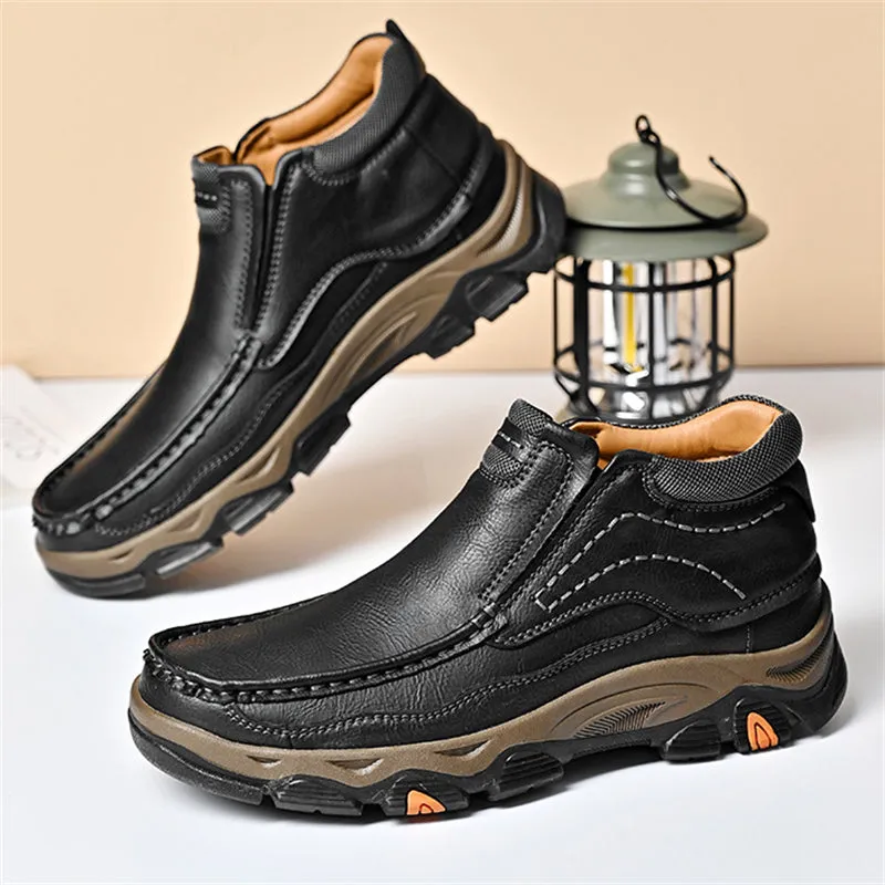 Winter Windproof Thick Sole Faux Leather Boots for Men